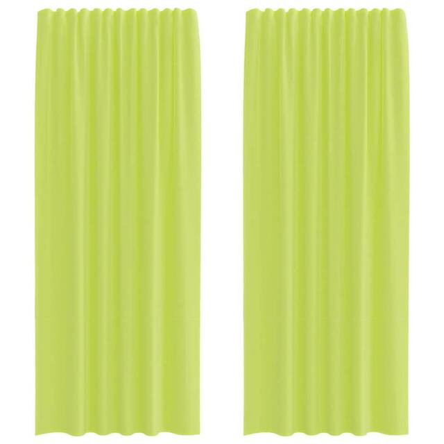 Berkfield Home Voile Curtains with Rod Pockets 2 pcs Apple Green in Bright Green - image 1