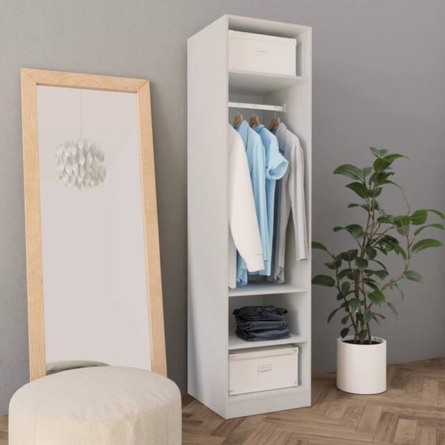 Berkfield Home Wardrobe White 50x50x200 cm Engineered Wood - Size: 50 x 50 x 200 cm - image 1