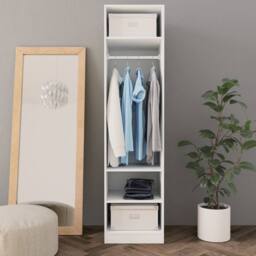 Berkfield Home Wardrobe White 50x50x200 cm Engineered Wood - Size: 50 x 50 x 200 cm - thumbnail 3