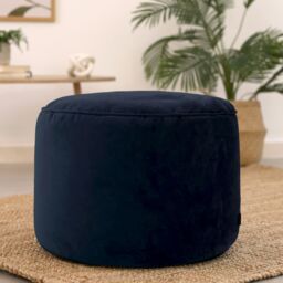 icon Milano Velvet Bean Bag Pouffe Midnight Blue Large Velvet Footstools in Dark Blue - thumbnail 1