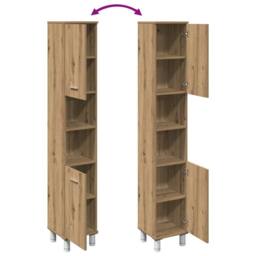 Berkfield Home Durable Bathroom Cabinet Artisan Oak 30x30x179 cm Engineered Wood in Brown - Size: 30 x 30 x 179 cm - thumbnail 8