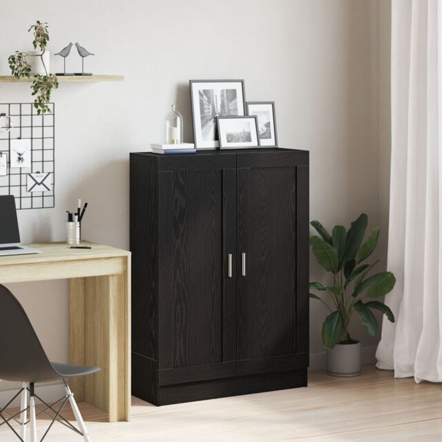 Berkfield Home Black Oak Book Cabinet 82.5x30.5x115 cm Engineered Wood - image 1