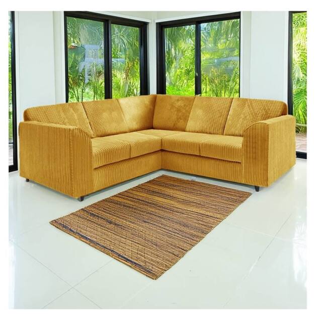 Furniture 786 Hannah Jumbo Cord Full Back 2c2 Corner Sofa in Mustard - image 1