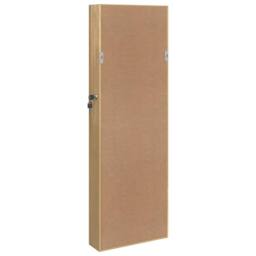 Berkfield Home Mirror Jewellery Cabinet Wall Mounted 30x8.5x90 cm in Light Tan - thumbnail 7