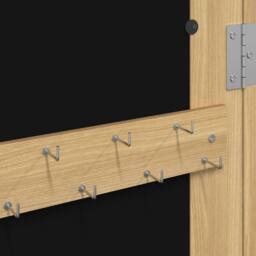 Berkfield Home Mirror Jewellery Cabinet Wall Mounted 30x8.5x90 cm in Light Tan - thumbnail 8