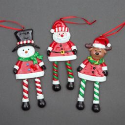 Shatchi Christmas Tree Hanging Decorations Santa Snowman Reindeer - thumbnail 3