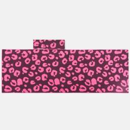OHS Leopard Beach Towel with Bag Quick Dry Absorbent Travel Spa in Burgundy - thumbnail 4