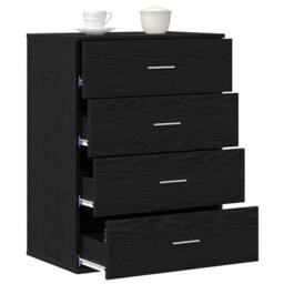 Berkfield Home Sideboard with Drawer with Storage Black oak Engineered wood - thumbnail 3