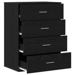 Berkfield Home Sideboard with Drawer with Storage Black oak Engineered wood - thumbnail 5