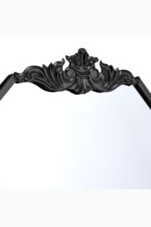 Living and Home 60cm W x 90cm H Black Wave Carved Metal Framed Decorative Wall Mirror Makeup Mirror - Size: 60 cm W x 90 cm H - thumbnail 5
