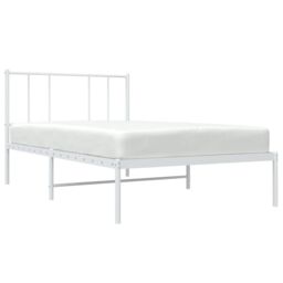Berkfield Home Metal Bed Frame with Headboard White 100x200 cm - thumbnail 3
