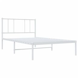 Berkfield Home Metal Bed Frame with Headboard White 100x200 cm - thumbnail 5
