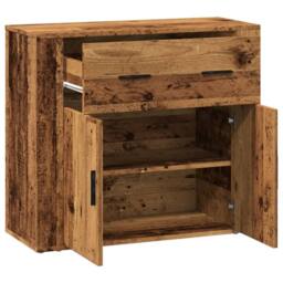 Berkfield Home Sideboard Old Wood 80x33x70 cm Engineered Wood in Brown - Size: 80 x 33 x 70 cm - thumbnail 4