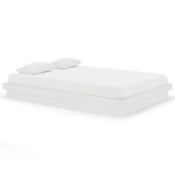 Berkfield Home 819908 Bed Frame without Mattress White Solid Wood 140x200 cm - thumbnail 2