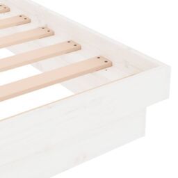 Berkfield Home 819908 Bed Frame without Mattress White Solid Wood 140x200 cm - thumbnail 8