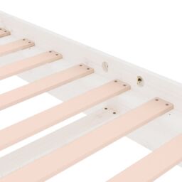 Berkfield Home 819908 Bed Frame without Mattress White Solid Wood 140x200 cm - thumbnail 7