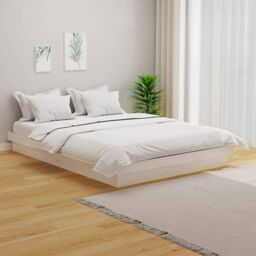 Berkfield Home 819908 Bed Frame without Mattress White Solid Wood 140x200 cm - thumbnail 1