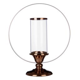 Orsina South Large Metal Candle Holder, Brass Finished Candle Stand, Boutique-Style Candelabra, Ideal For Home Decor in Brown