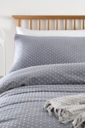 Appletree 'Waterford' 100% Cotton Tufted Duvet Cover Set in Blue - Size: Double - thumbnail 2