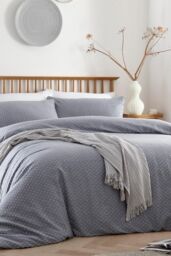 Appletree 'Waterford' 100% Cotton Tufted Duvet Cover Set in Blue - Size: Double - thumbnail 5