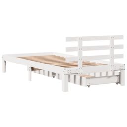 Berkfield Home Bed Frame with Drawers without Mattress White90x200 cm in White - Size: 90x200 cm - thumbnail 6