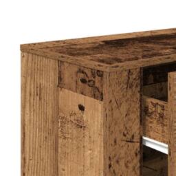 Berkfield Home Sideboard Old Wood 80x33x70 cm Engineered Wood in Brown - Size: 80 x 33 x 70 cm - thumbnail 8