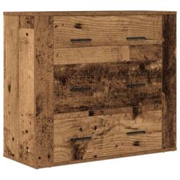 Berkfield Home Sideboard Old Wood 80x33x70 cm Engineered Wood in Brown - Size: 80 x 33 x 70 cm - thumbnail 3