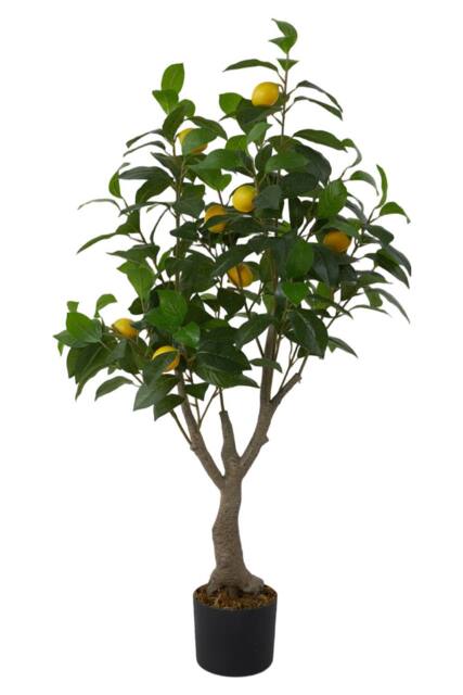 Living and Home Decorative Artificial Lemon Tree in Pot in Green - image 1