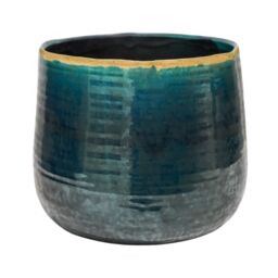 Ivyline Pot Como Turquoise, H21cm x D26cm in Aqua - thumbnail 2