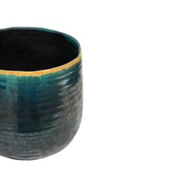 Ivyline Pot Como Turquoise, H21cm x D26cm in Aqua - thumbnail 3