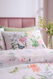RHS x Catherine Lansfield 'Enchanted Butterfly Garden' So Soft Duvet Cover Set in Pink - Size: Super King - thumbnail 3