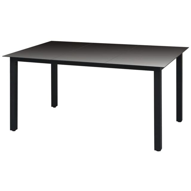 Berkfield Home Garden Table Black 150x90x74 cm Aluminium & Glass - Size: 150 x 90 x 74 cm - image 1