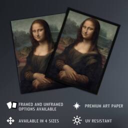 "Artery8 Portrait of Mona Lisa del Giocondo da Vinci Wall Art Print Poster - Size: W24"" x H32""" - thumbnail 2