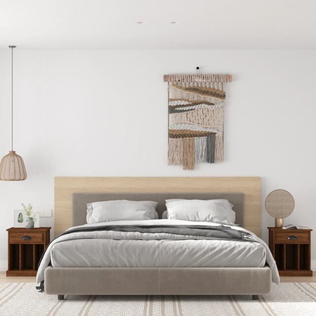 Berkfield Home Bedside Cabinets 2 pcs Brown Oak 43x36x50 cm - Size: 43 x 36 x 50 cm - image 1