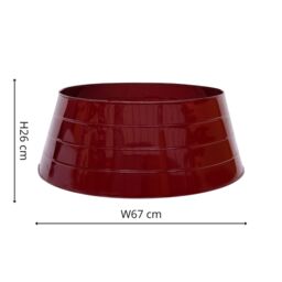 Ivyline Metal Christmas Tree Skirt - Bordeaux - H26cm W67cm - Light weight - Premium Quality in Dark Red - thumbnail 4