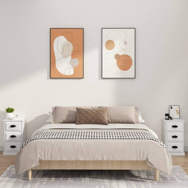 Berkfield Home Durable Bedside Cabinet White 39x39x67 cm Engineered Wood - Size: 39 x 39 x 67 cm - image 1