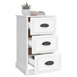 Berkfield Home Durable Bedside Cabinet White 39x39x67 cm Engineered Wood - Size: 39 x 39 x 67 cm - thumbnail 5