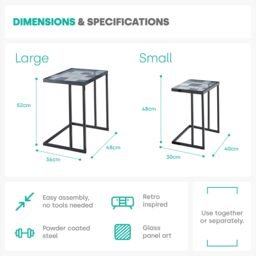LIVIVO Kavic Glass Nested Tables Set of 2 - thumbnail 6