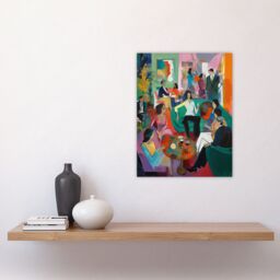 "Artery8 After Dinner Cocktails Colourful Modern Abstract Painting Unframed Wall Art Print Poster Home Decor Premium - Size: W12"" x H16""" - thumbnail 4