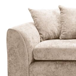 Abakus Direct Harriet Crushed Chenille 4 Seater Sofa in Cream - thumbnail 2