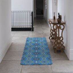 Benjamin Tate Design Floral & Geometric Embellished Tiles Runner Rug in Natural - Size: 67 cm x 230 cm - thumbnail 3