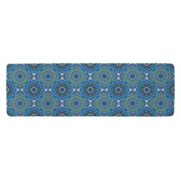 Benjamin Tate Design Floral & Geometric Embellished Tiles Runner Rug in Natural - Size: 67 cm x 230 cm - thumbnail 1
