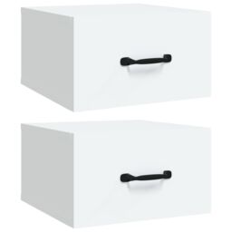 Berkfield Home Wall-mounted Bedside Cabinets 2 pcs White 35x35x20 cm - Size: 35 x 35 x 20 cm - thumbnail 2