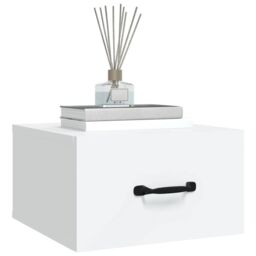 Berkfield Home Wall-mounted Bedside Cabinets 2 pcs White 35x35x20 cm - Size: 35 x 35 x 20 cm - thumbnail 4