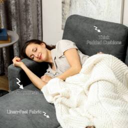 Wyld Haus Sesune Yoli Charcoal Grey Pull Out Corner Sofa Bed Storage & Side - thumbnail 8