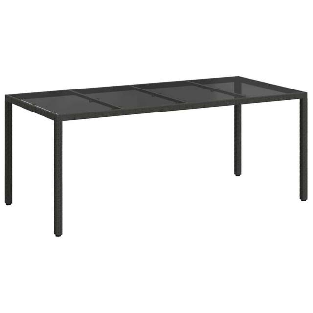 Berkfield Home Garden Dining Table Black 190x90x75 cm Poly Rattan - Size: 190 x 90 x 75 cm - image 1
