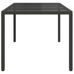 Berkfield Home Garden Dining Table Black 190x90x75 cm Poly Rattan - Size: 190 x 90 x 75 cm - thumbnail 4