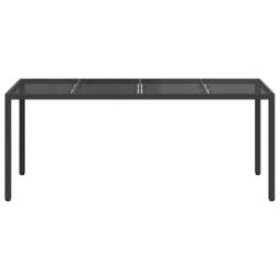 Berkfield Home Garden Dining Table Black 190x90x75 cm Poly Rattan - Size: 190 x 90 x 75 cm - thumbnail 3