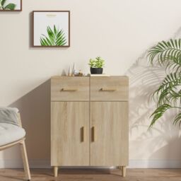 Berkfield Home Sideboard Sonoma Oak 69.5x34x90 cm Engineered Wood in Brown - thumbnail 1