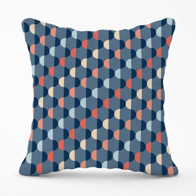Warren Reed - Designer Geometric Pattern Outdoor Cushion in Blue - Size: 45 cm x 45 cm - image 1